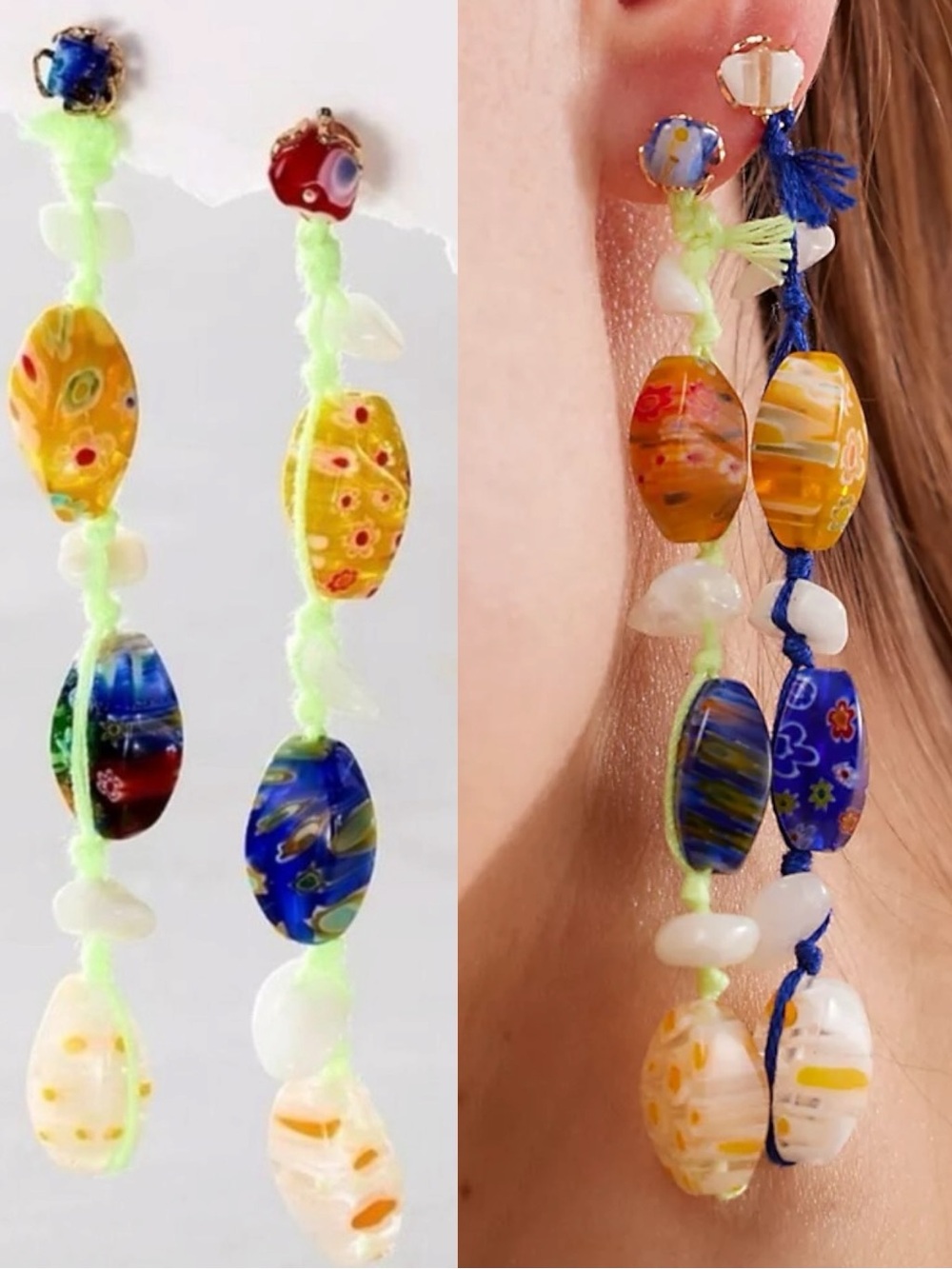Free People Ariana Ost Voyage Dangle Earrings NWT Glass Crystal Bohemian Hippie